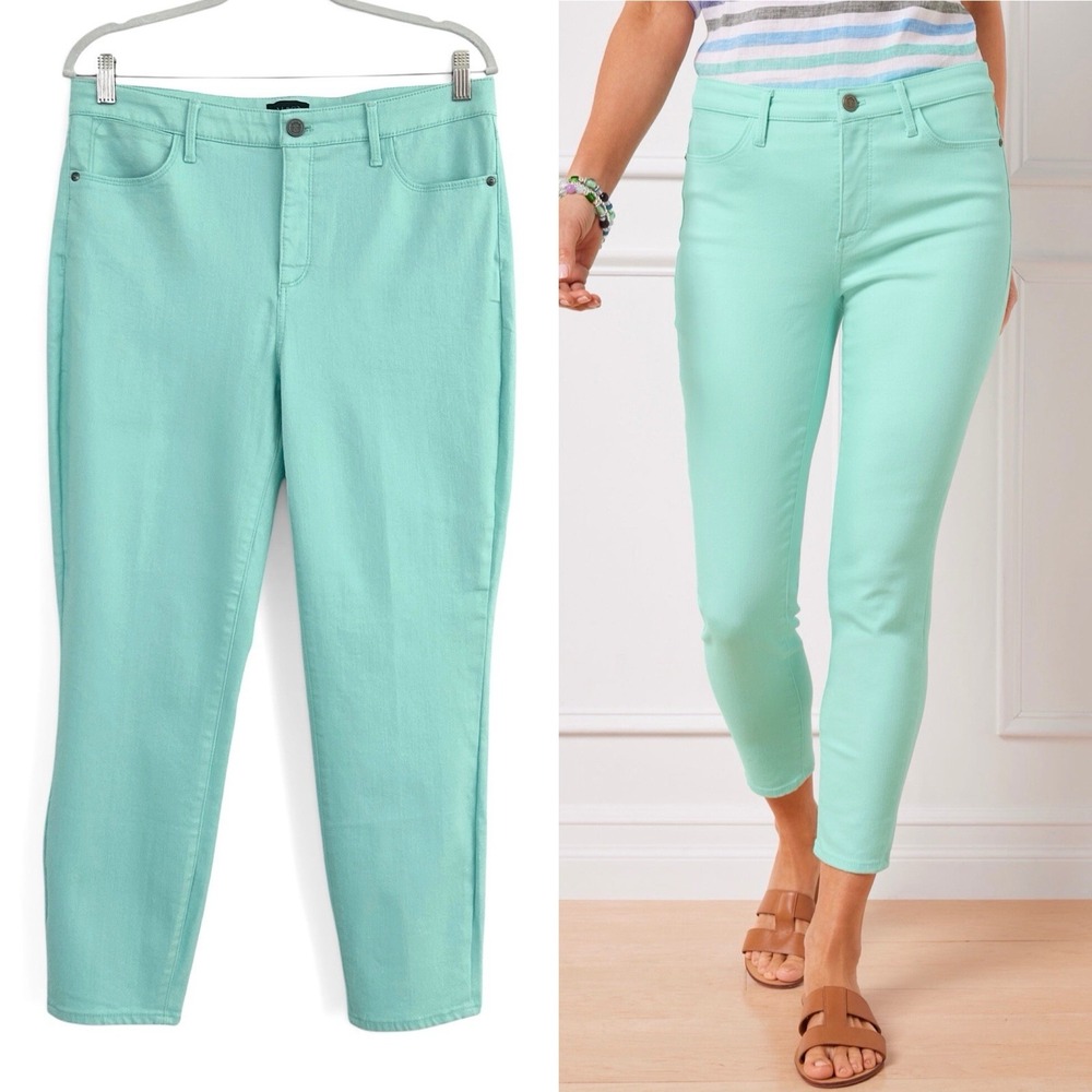 Talbots Women's Size 10 Seafoam Green Skinny Legs Jegging Crop Jeans Pants NWOT
